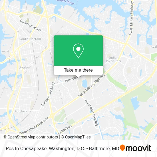Pcs In Chesapeake map