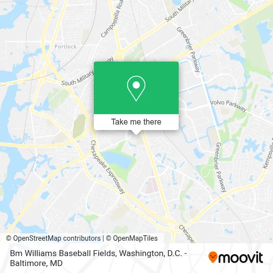 Bm Williams Baseball Fields map