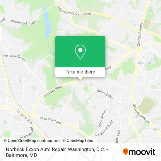 Norbeck Exxon Auto Repair map