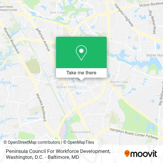 Peninsula Council For Workforce Development map