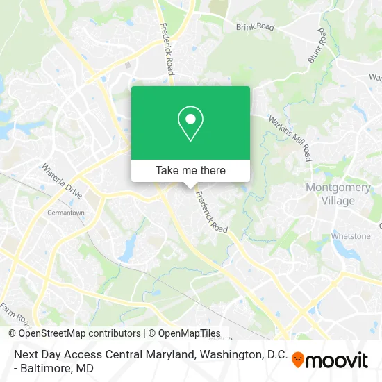 Next Day Access Central Maryland map