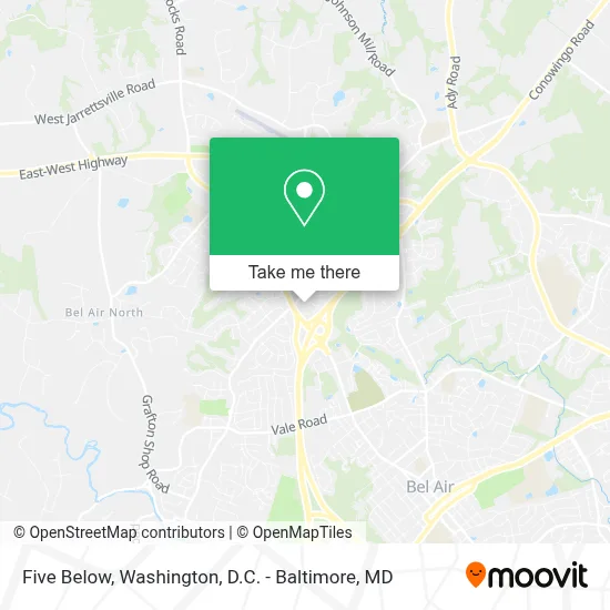 Five Below map