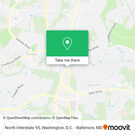 North Interstate 95 map