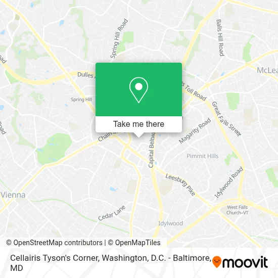 Cellairis Tyson's Corner map