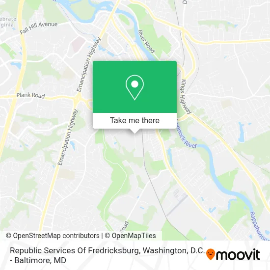 Republic Services Of Fredricksburg map