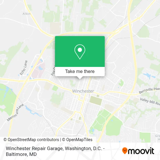 Winchester  Repair Garage map