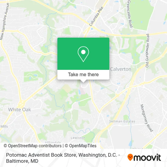 Potomac Adventist Book Store map