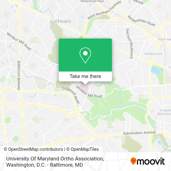 University Of Maryland Ortho Association map