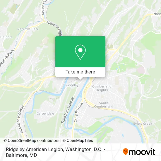 Ridgeley American Legion map