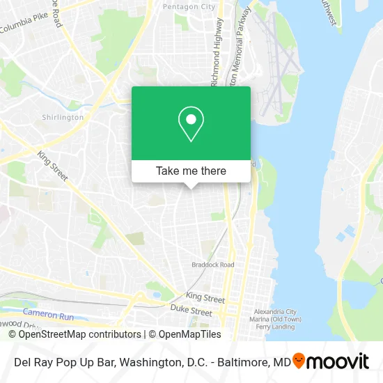 Del Ray Pop Up Bar map