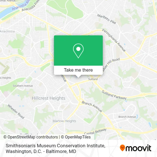 Smithsonian's Museum Conservation Institute map