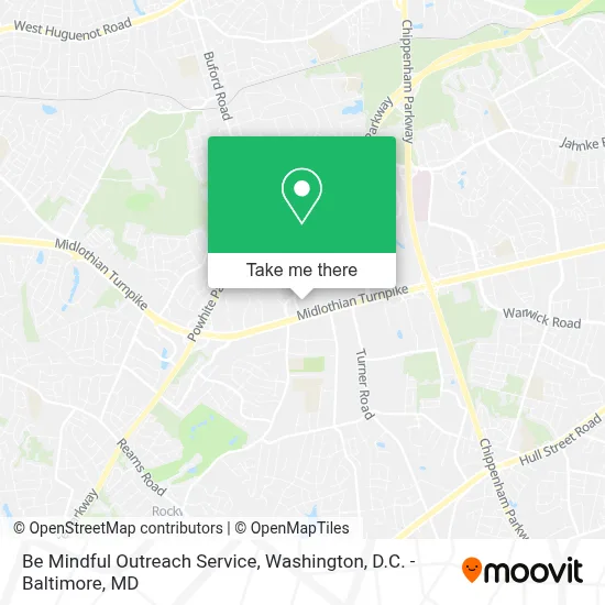 Be Mindful Outreach Service map