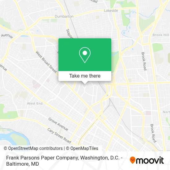 Frank Parsons Paper Company map