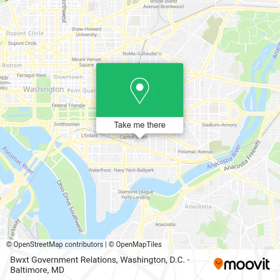 Bwxt Government Relations map