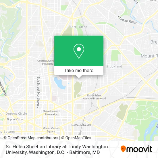 Sr. Helen Sheehan Library at Trinity Washington University map