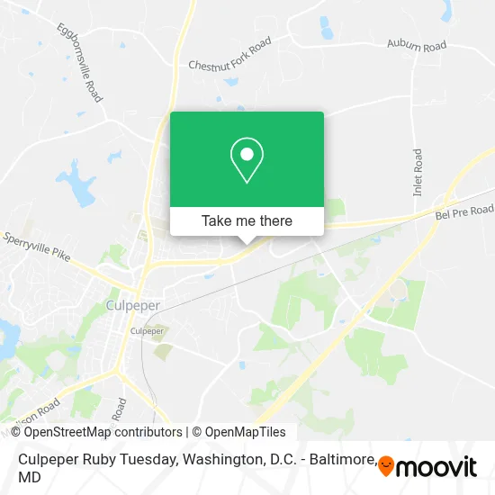 Culpeper Ruby Tuesday map