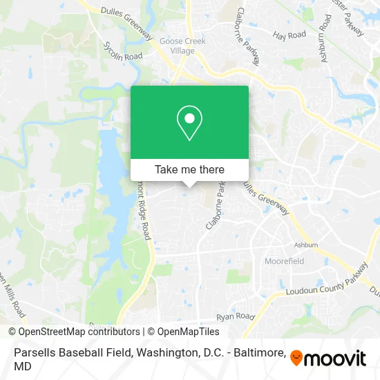 Parsells Baseball Field map