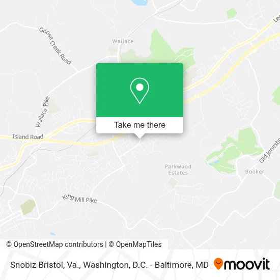 Snobiz Bristol, Va. map