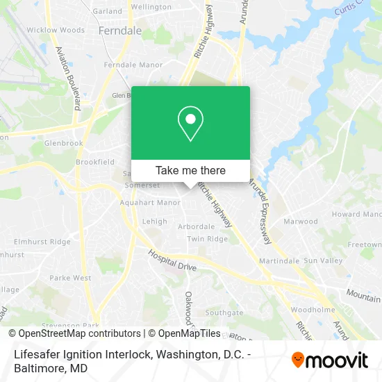Lifesafer Ignition Interlock map