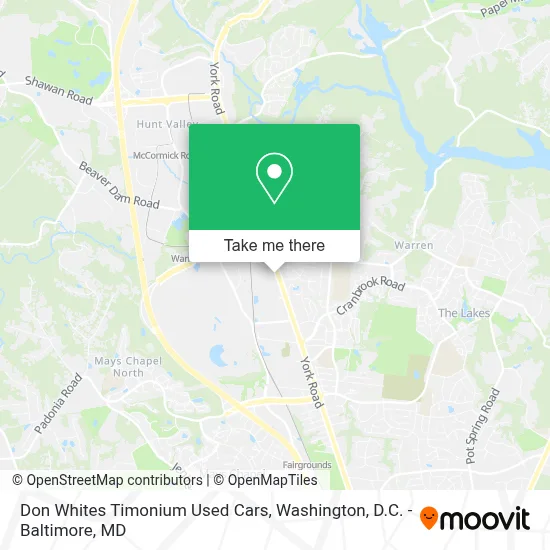 Don Whites Timonium Used Cars map