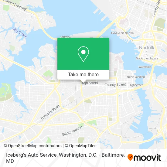 Iceberg's Auto Service map