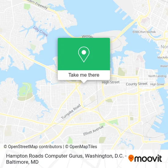 Hampton Roads Computer Gurus map