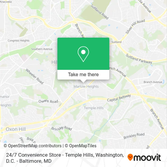 24 / 7  Convenience Store - Temple Hills map