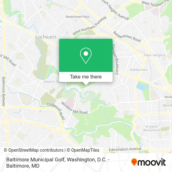 Baltimore Municipal Golf map