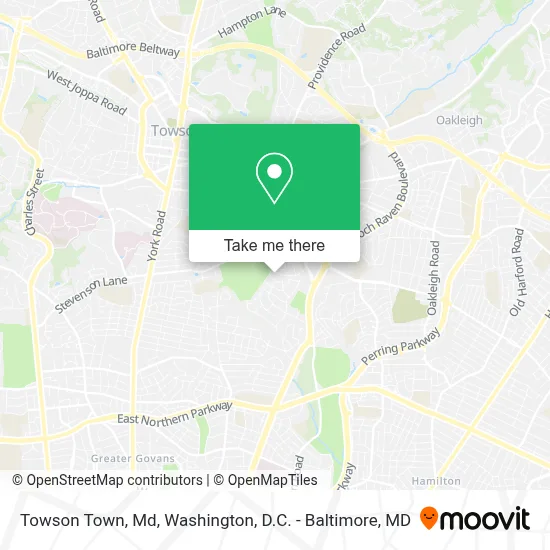 Towson Town, Md map