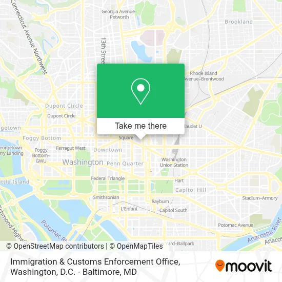 Immigration & Customs Enforcement Office map