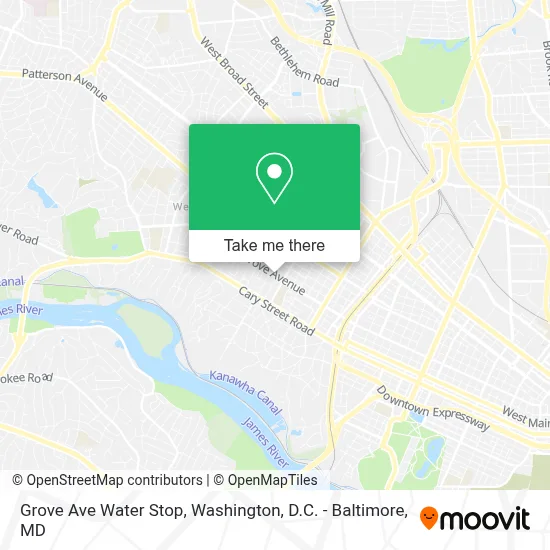 Grove Ave Water Stop map