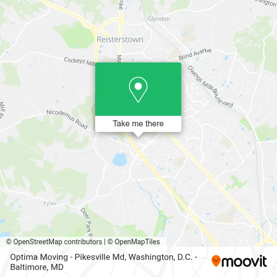Optima Moving - Pikesville Md map