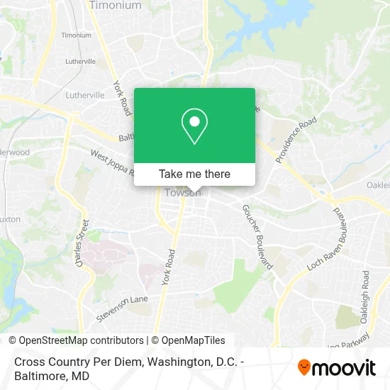 Cross Country Per Diem map