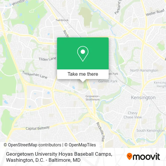 Georgetown University Hoyas Baseball Camps map