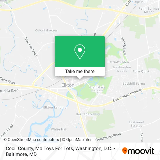 Cecil County, Md Toys For Tots map