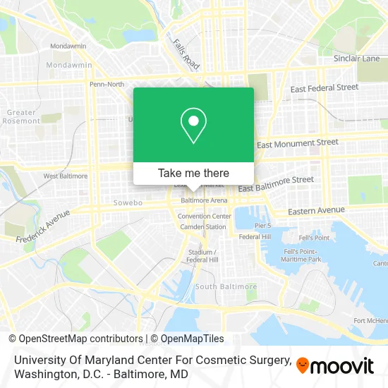 University Of Maryland Center For Cosmetic Surgery map
