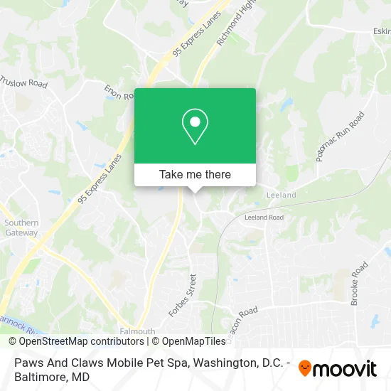 Paws And Claws Mobile Pet Spa map