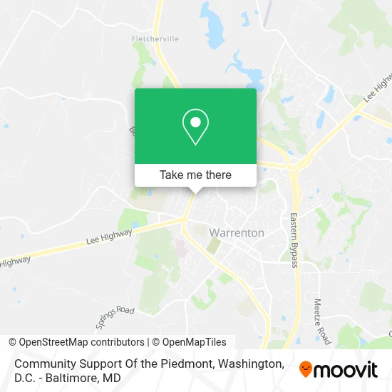 Community Support Of the Piedmont map