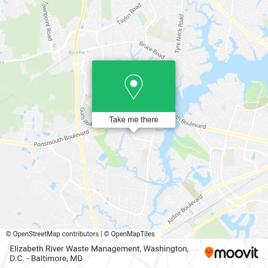 Elizabeth River Waste Management map