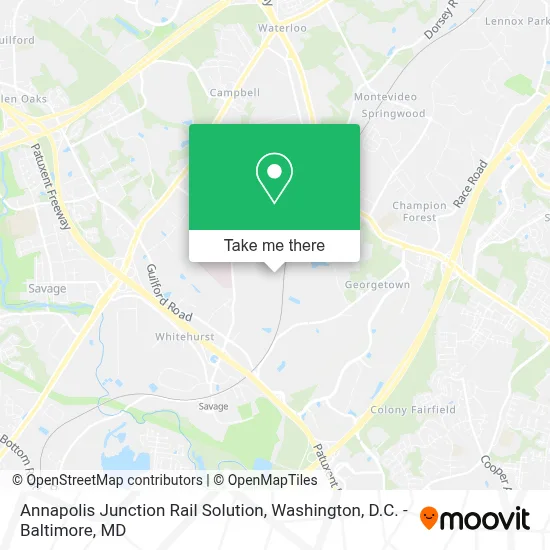 Annapolis Junction Rail Solution map