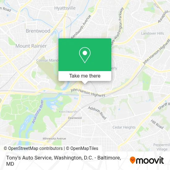 Tony's Auto Service map