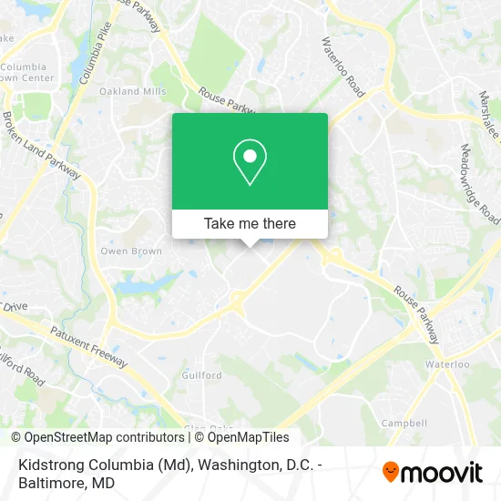 Kidstrong Columbia (Md) map