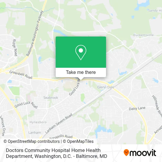 Doctors Community Hospital Home Health Department map