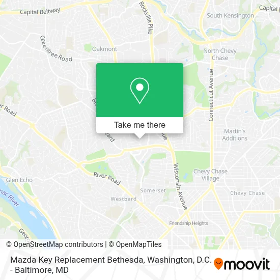 Mazda Key Replacement Bethesda map