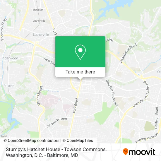 Stumpy's Hatchet House - Towson Commons map