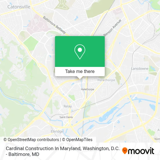 Cardinal Construction In Maryland map