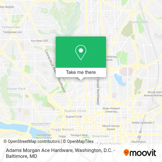 Adams Morgan Ace Hardware map