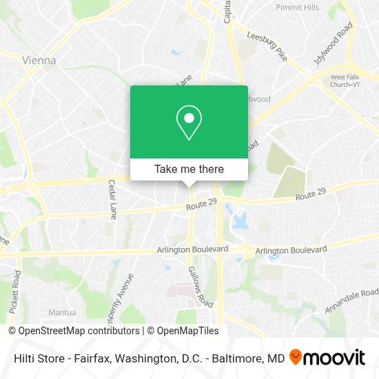 Hilti Store - Fairfax map