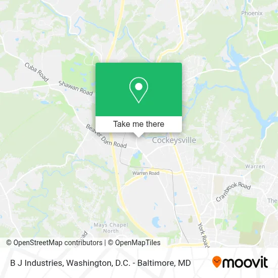 B J Industries map