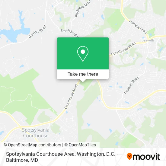 Spotsylvania Courthouse Area map